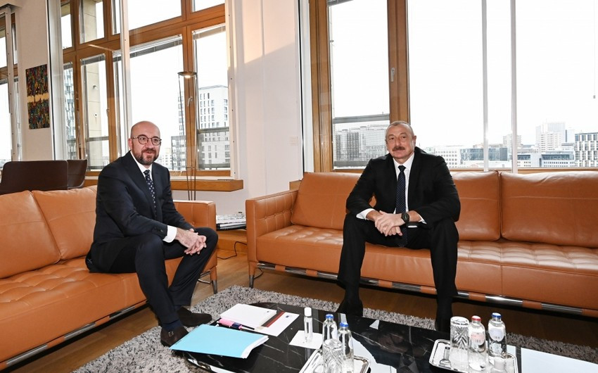 Charles Michel, Ilham Aliyev's meeting gets underway in Brussels
